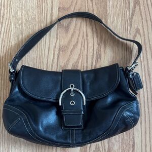 Coach Soho black leather shoulder bag